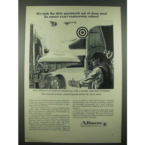 1965 GM Allison Ad - Took Dirty Guesswork Out of Clean Steel