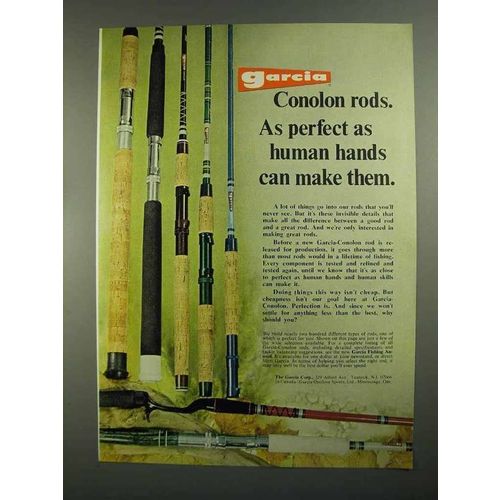 1973 Garcia Conolon Fishing Rods Ad - Human Hands