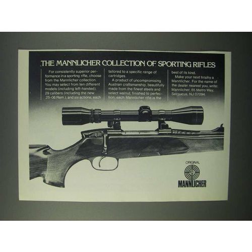 1982 Mannlicher Ad - Collection of Sporting Rifles