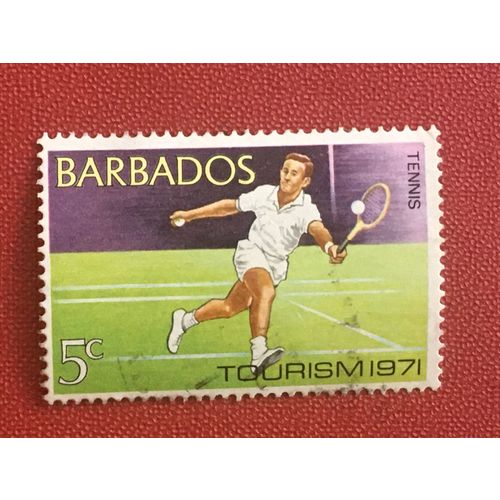 Barbados QEII 1971 Tourism 5c Used SG 430 Sc 358 postage stamp Tennis elizabeth