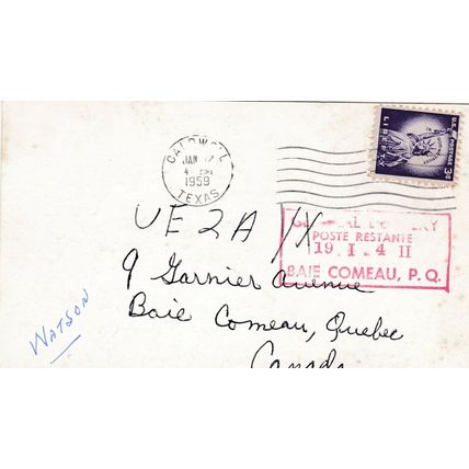 Radio Ham Ken Tharp Caldwell Texas Postcard 1959 used VGC