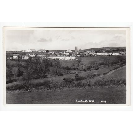 Village view of Blackawton Postcard RP Devon Publisher Kenneth E Ruth