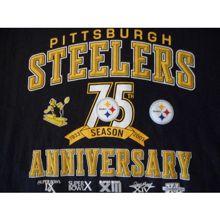 Vintage Pittsburgh Steelers 75th season LS Crew Neck Shirt Black Reebok