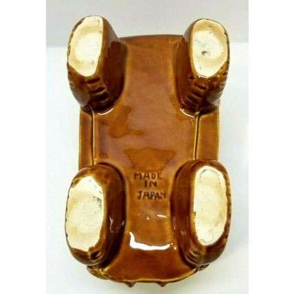 Vintage 4 1/4" Ceramic Brown Car Planter, Made in Japan (G18)