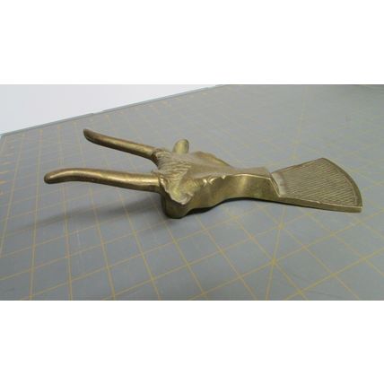 ANTQUE BRASS BOOTJACK STEER BULL HEAD BOOT PULLER WESTERN COWBOY BOOTS