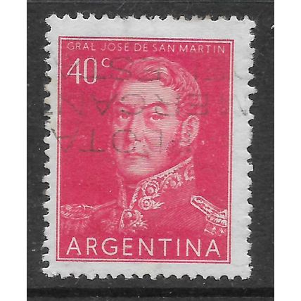 ARGENTINA REP 1954 40c RED SAN MARTIN SG 863 FINE USED#2