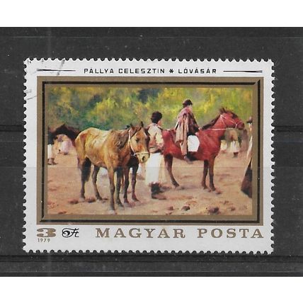 Hungary.SG3260 3fo Horse Market (Celeztin Pallya).Fine Used.Sept22