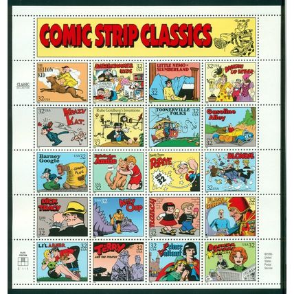 Comic Strip Classics Sheet of 20 32¢ Stamps Scott 3000 Mint VF NH - Stuart Katz