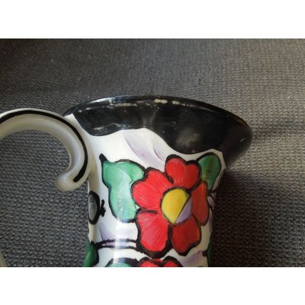 Art Deco Large Colourful Floral Jug