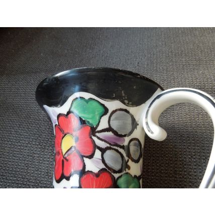 Art Deco Large Colourful Floral Jug