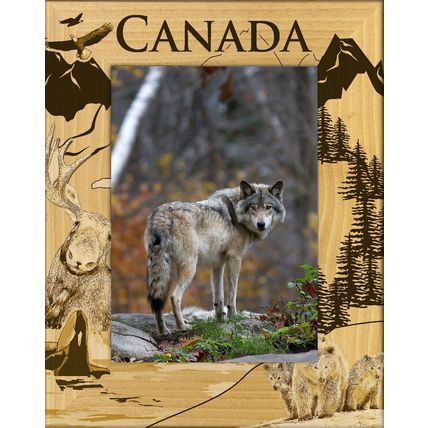 Canada Wildlife Laser Engraved Wood Picture Frame Portrait (4 x 6)