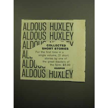 1958 Harper Book Advertisement - Collected Short Stories of Aldous Huxley