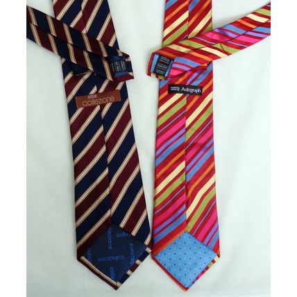 2 x M & S silk ties striped Autograph Collezione
