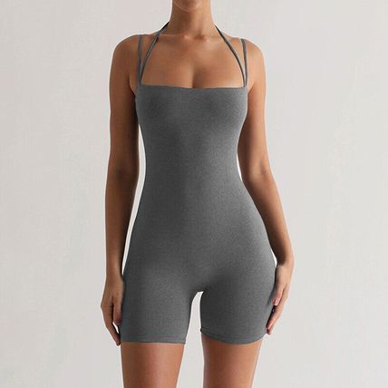 Casual Fashion Sleeveless Solid Unitards Playsuits for Women Outfits Rompers