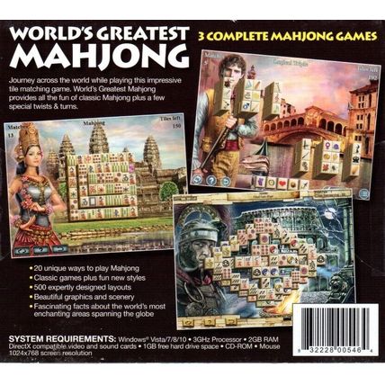 World's Greatest MAHJONG 3 Pack (PC-CD, 2015) Vista/7/8/10 - NEW in Jewel Case