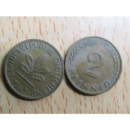 1962d 2 Pfennig Germany Coin