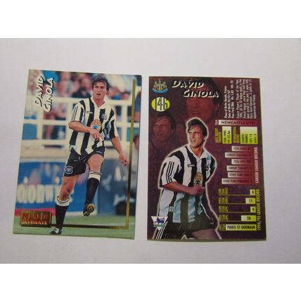 146. David Ginola - Newcastle - Merlin Ultimate P. L 1995/96 Football Card (ef1)