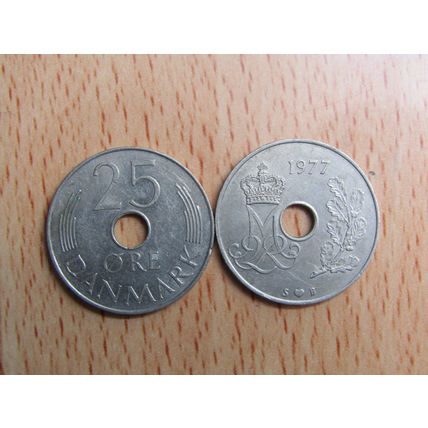 Denmark 1977 25 Ore Coin