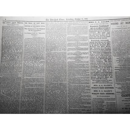The New York Times, October 21, 1865 - Speeches at Cooper Union: Horace Greeley
