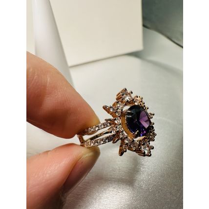 Bomb Party Sz8 BP Ring Fashion Jewelry RBP Star Purple Split Yellow Gold Pl Band