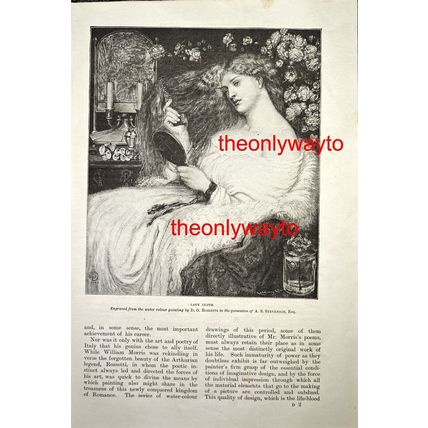LADY LILITH, Rossetti, Book Illustration (Print), 1884