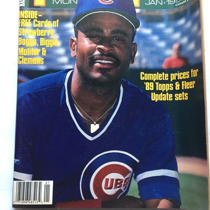 Jan 1990 Baseball Card Price Guide Magazine - Dwight Smith Cover+ 5 Uncut Cards