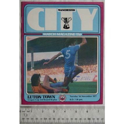 1976 programme Manchester City v. Middlesbrough, League Cup semi-final 2nd leg