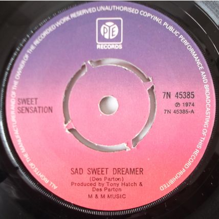 Sweet Sensation - Sad Sweet Dreamer - 7" Vinyl - 1st Pressing - Excellent