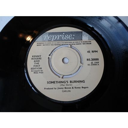 7" 1969. KENNY ROGERS. SOMETHING'S BURNING . REPRISE RS20888, NEAR MINT