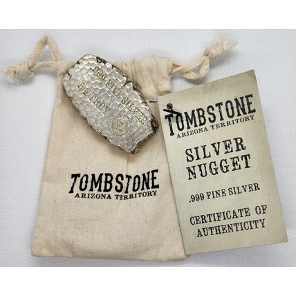 5 Oz Silver Collectible Scottsdale Mint Tombstone Nugget Bar