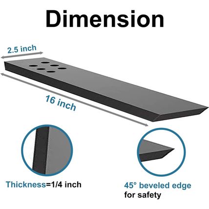 Countertop Support Bracket 3 Pack 16" Lx 2.5" W Hidden Black Knee Wall Support C