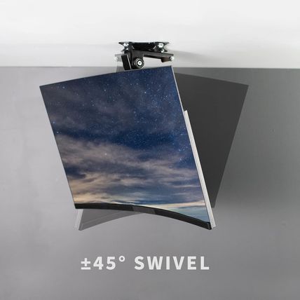 VIVO Black Manual Flip down Mount Folding Pitched Roof Ceiling Mounting for Flat
