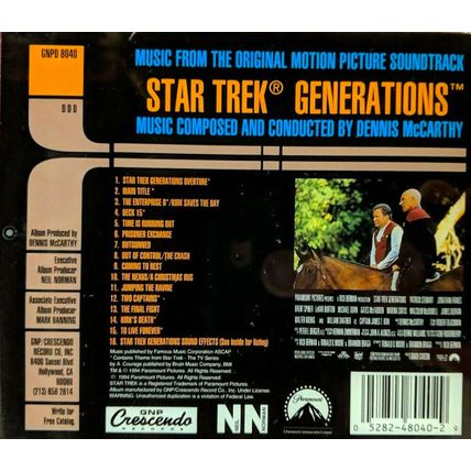 1994’s STAR TREK GENERATIONS original Dennis McCarthy soundtrack CD