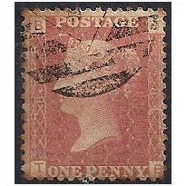 1858 SG43 1d Red Plate 84 Good/Fine Used Check Letters "TB".