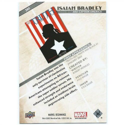 2012 Marvel Beginnings 2 - #205 - Isaiah Bradley