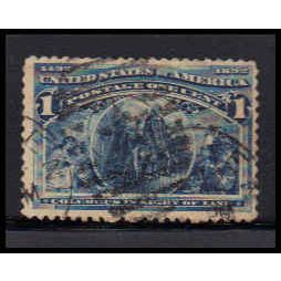 Used 230 1c Columbus in Sight of Land Just Clears K0838
