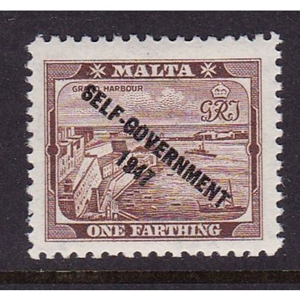 MALTA 1948-53 GEORGE VI SELF-GOVERMENT 1947 1/4d MNH SG234