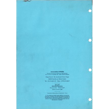 Citroen Xsara Diagnosis Service Manual Injection 1998 BRE0389GB PDF