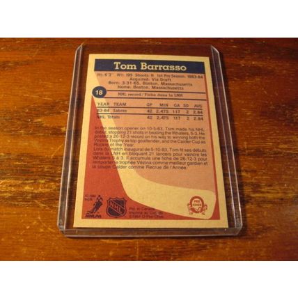 1984/85 O Pee Chee, TOM BARRASSO, Sabres, #18