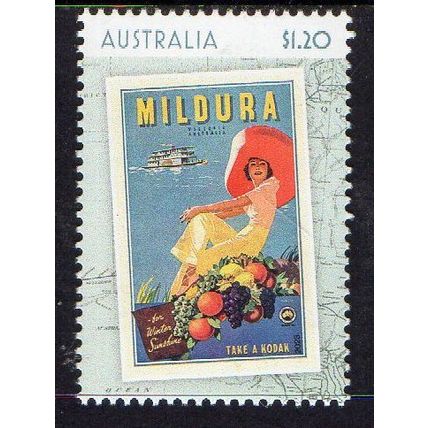 AUSTRALIA, 2023 THE GOLDEN AGE OF TRAVEL POSTERS, MILDURA, MINT SHEET PERF.