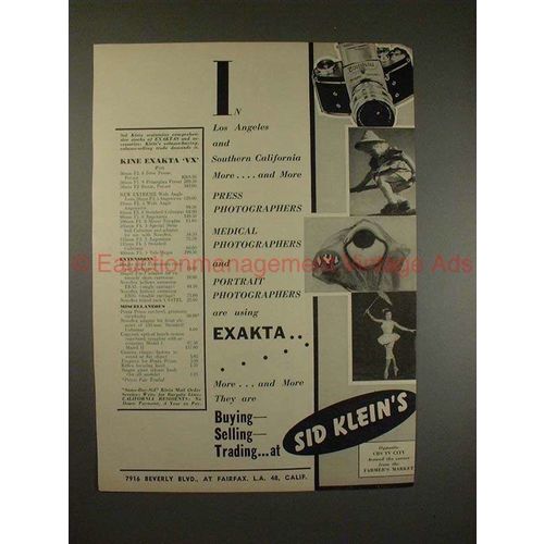 1953 Exakta VX Camera Ad - Press, Medical, Portrait!!