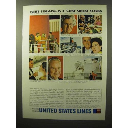 1964 United States Line Ad - Every Crossing Social