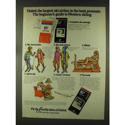1977 United Airlines Ad - Guide to Western Skiing