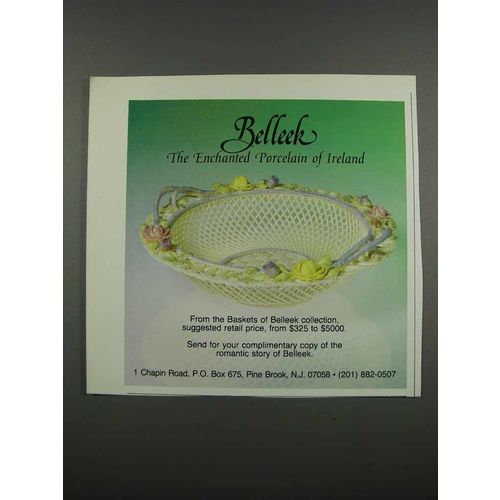 1983 Belleek Porcelain Basket Ad - Enchanted