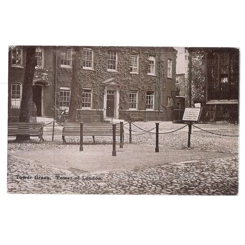 TOWER GREEN, TOWER OF LONDON. unused vintage postcard. by Gale & Polden =