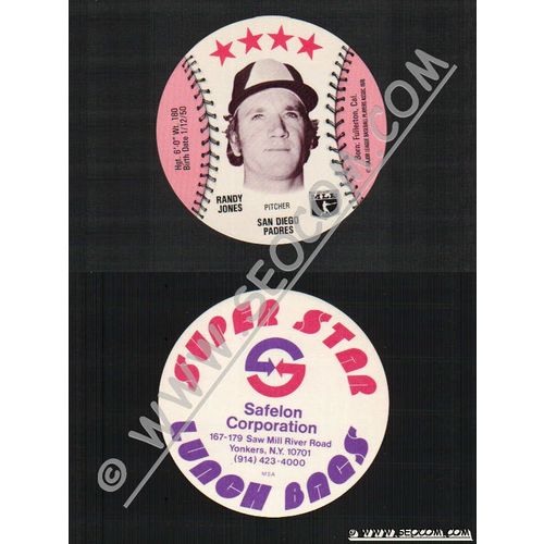 Sport Baseball Discs Name: Jones, Randy Pitcher San Diego Padres~565