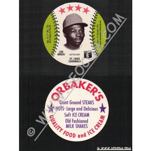 Sport Baseball Discs Name: Brock, Lou Outfielder St Louis Cardinals~539