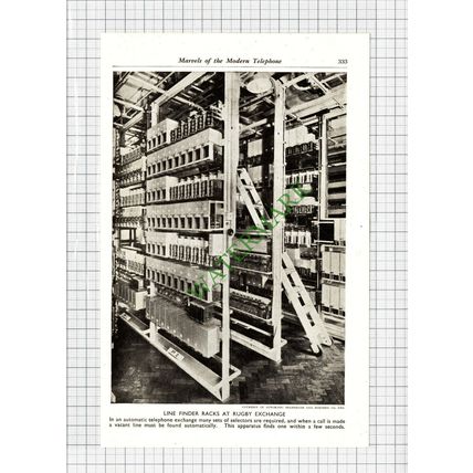 C1194) Rugby Telephone Exchange - c.1950s Cutting