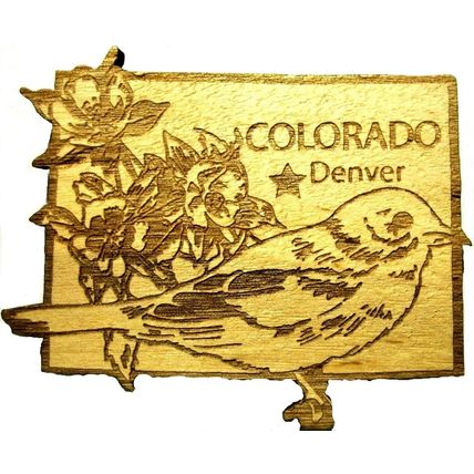 Colorado Denver Laser Etched Wood Fridge Magnet