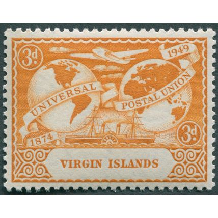 British Virgin Islands 1949 3d orange SG 127 unused